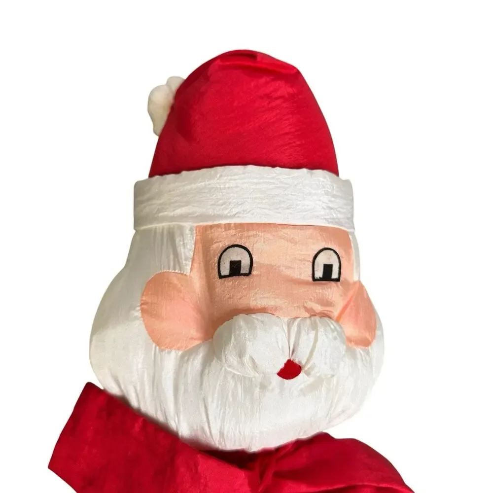International Silver Co Vintage Nylon Puff Santa Claus Christmas Stocking